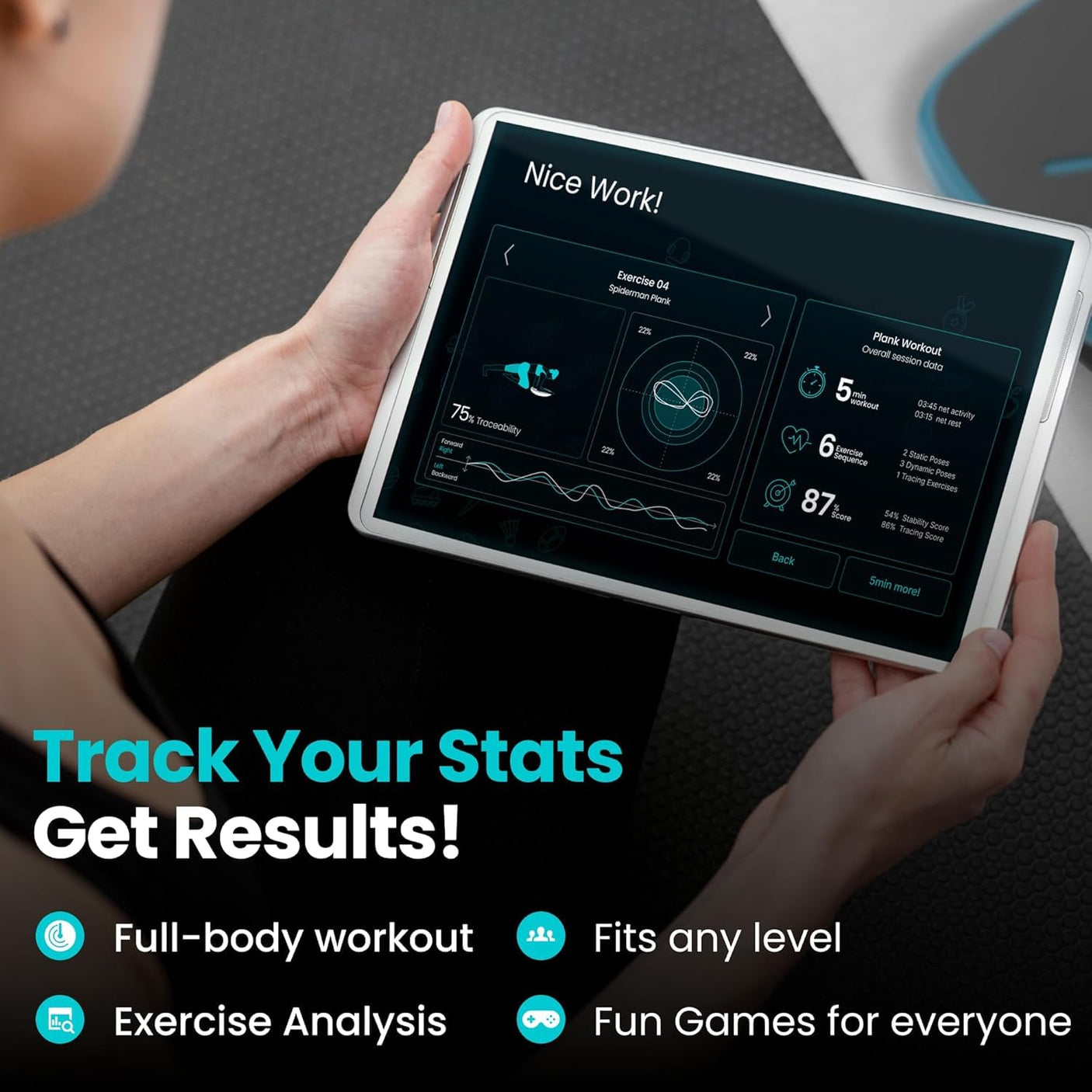 GoBalance Board - App-Enabled Balance Board. Smart Bluetooth Sensor, 12 FREE Interactive Games - Fun, Balance Training and Home Gym Workout! Boost Coordination & Strength for Teens and Adults