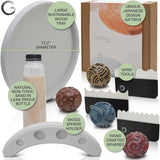 Japanese Zen Garden Kit for Desk - Premium Sand Garden - Mini Zen Décor Office Desktop Accessories - Bamboo Crafted Meditation Therapy Tray - Gift Set - 4 Stamp Spheres Natural Rake Custom Holder