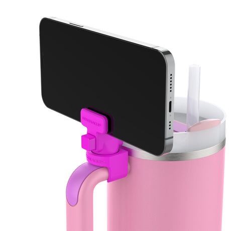 HydraClip Phone Attachment - Watch, Carry, Record, & Stay Organized, Use as Phone Stand or Tripod, Hands Free Detachable, Stanley Cup Accessories, Spring Loaded Secure Grip (Black)