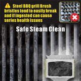GRILLART Grill Brush Bristle Free. SteamWizards BBQ Replaceable Cleaning Head, Unique Seamless-Fit Scraper Tool for Cast Iron/Stainless-Steel Grates, Safe Barbecue Grill Cleaner-Red