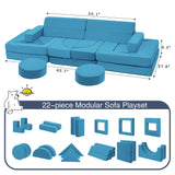 22Pcs Modular Kids Play Couch - Kids Couch for Playroom Bedroom Living Rooms Toddler Sofa for Inspiring Child Creativity，Children Convertible Foam Sofa