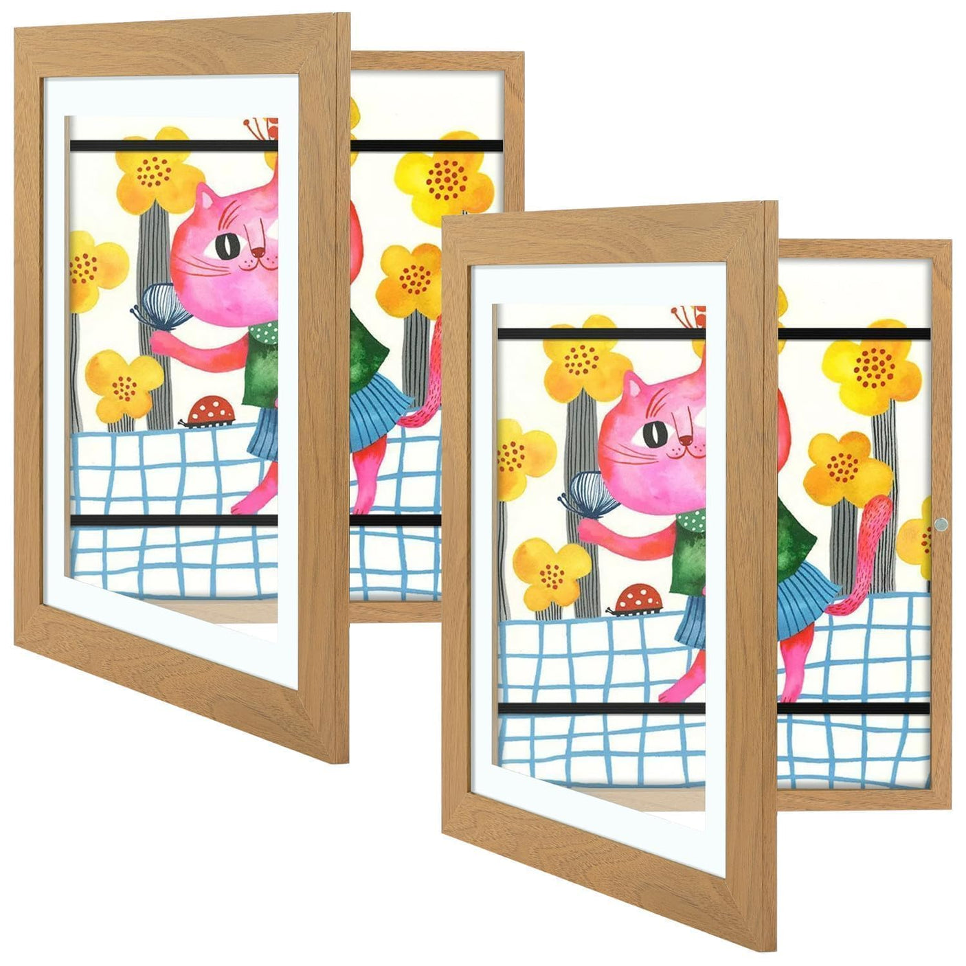 Golden State Art, 10x12.5 Kids Art Frames, Front-Opening Picture Frame Great for Kids Drawings, Artworks, Children Art Projects, Schoolwork, Home or Office (Walnut Set of 2)