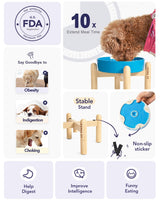 LE TAUCI Dog Bowls Slow Feeder Ceramic, 1.5 Cups Slow Feeding Dog Bowl Small Medium Breed, Puppy Slow Feeder Bowl for Fast Eater, Dog Dishes to Slow Down Eating, Puzzle Dog Food Bowl, Maze Purple
