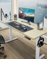 ErGear Height Adjustable Electric Standing Desk, 55 x 28 Inches Sit Stand up Desk, Large Memory Computer Home Office Desk with Two-Piece Desktop (Black)