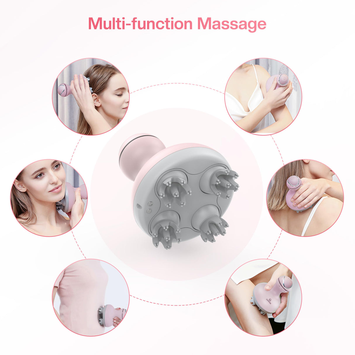 COMFIER Electric Cordless Hair Scalp Massager with Kneading 84 Massage Nodes, Handheld Portable Head Scratcher Massager for Hair Growth, Deep Clean and Stress Relax, Gifts for Men Dad