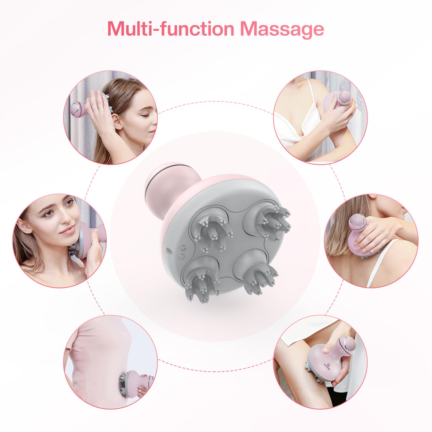 COMFIER Electric Cordless Hair Scalp Massager with Kneading 84 Massage Nodes, Handheld Portable Head Scratcher Massager for Hair Growth, Deep Clean and Stress Relax, Gifts for Men Dad