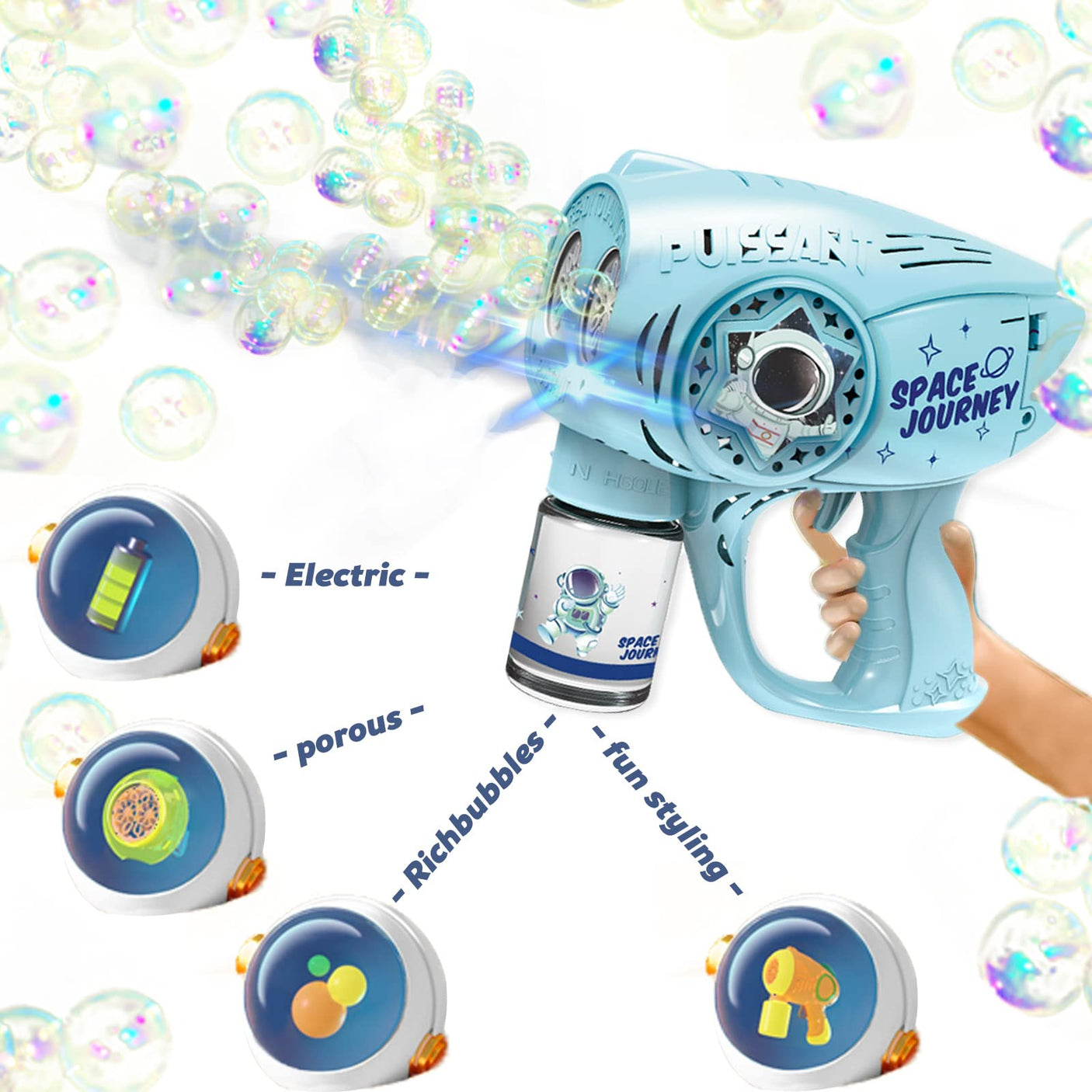 Automatic Gatling Bubble Gun,That Produces Thousands of Bubbles per Minute, Suitable for Children and Adults and Perfect for Indoor and Outdoor Birthday Parties for Girl Boy