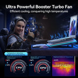 llano RGB Laptop Cooling Pad, Gaming Laptop Cooler with Powerful Turbofan, Fast Cooling Laptop 15.6-21in, Adjustable Speed, Touch Control, LCD Screen
