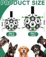 QDAN Premium Dog Toys Balls, Dog Soccer Ball with Straps, Dog Birthday Gifts, Herding Ball, Durable Balls for Small Medium Pet, Puppy Outdoor Toy, Pet Training Soccer Ball, World Cup Soccer (6 Inch)