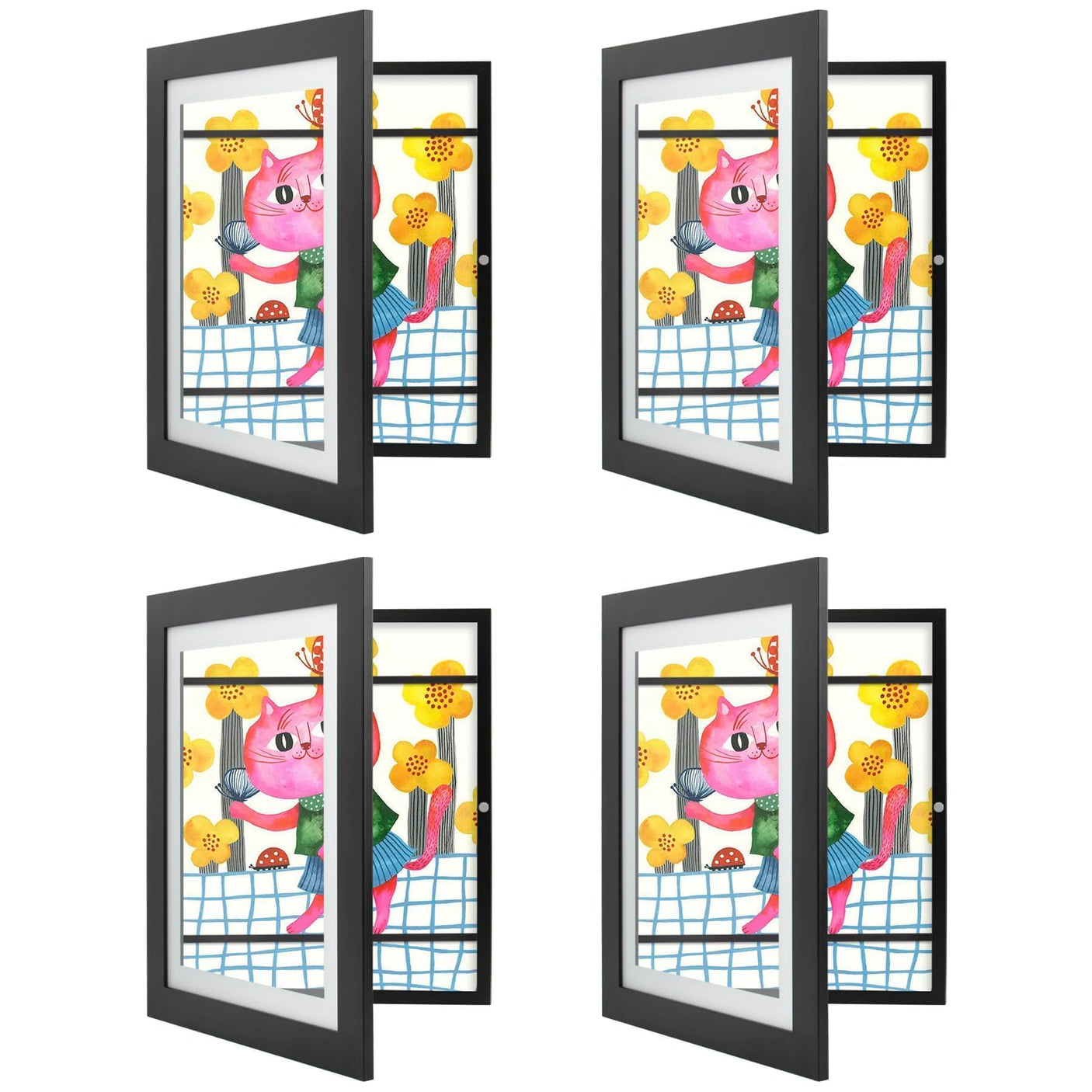 Golden State Art, 10x12.5 Kids Art Frames, Front-Opening Picture Frame Great for Kids Drawings, Artworks, Children Art Projects, Schoolwork, Home or Office (Walnut Set of 2)