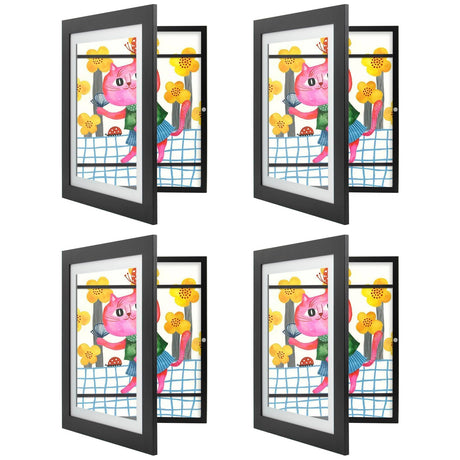 Golden State Art, 10x12.5 Kids Art Frames, Front-Opening Picture Frame Great for Kids Drawings, Artworks, Children Art Projects, Schoolwork, Home or Office (Walnut Set of 2)