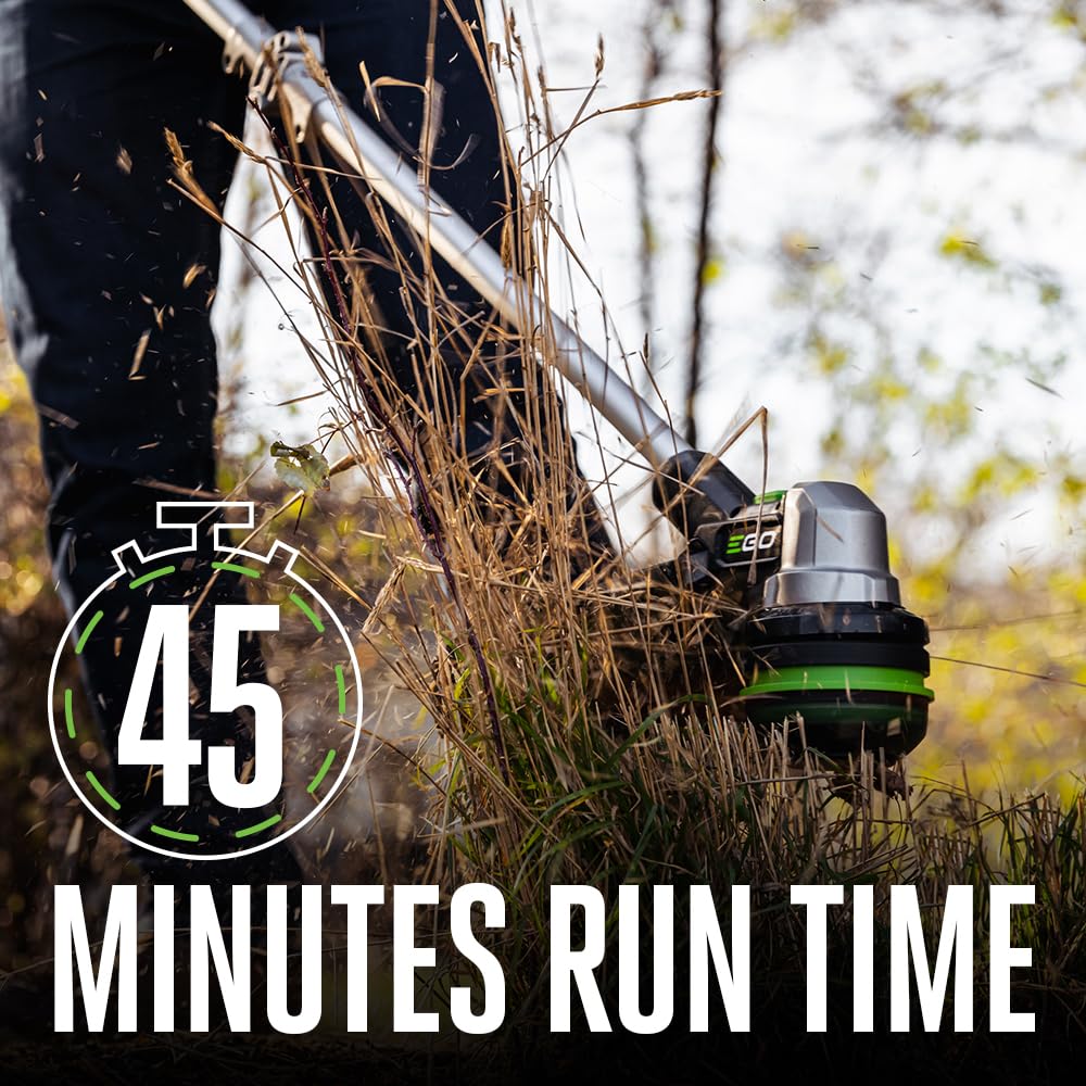 EGO Power+ ST1502SA 15-Inch 56-Volt Cordless String Trimmer with Rapid Reload and Split Shaft 2.5Ah Battery and Charger Included, Black