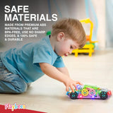 Light-Up Transparent Car Toy, Toys for Autistic Kids Ages 3-5 Sensory Toy for Kids with Autism Special Needs Toys, Bump and Go Toys for Toddlers Music and LED Effects Great Gift Idea