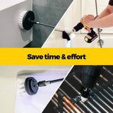 Holikme 6Pack Drill Brush Power Scrubber Cleaning Brush Extended Long Attachment Set All Purpose Drill Scrub Brushes Kit for Grout, Floor, Tub, Bathroom and Kitchen Surface,Scratch Brushes（Yellow）