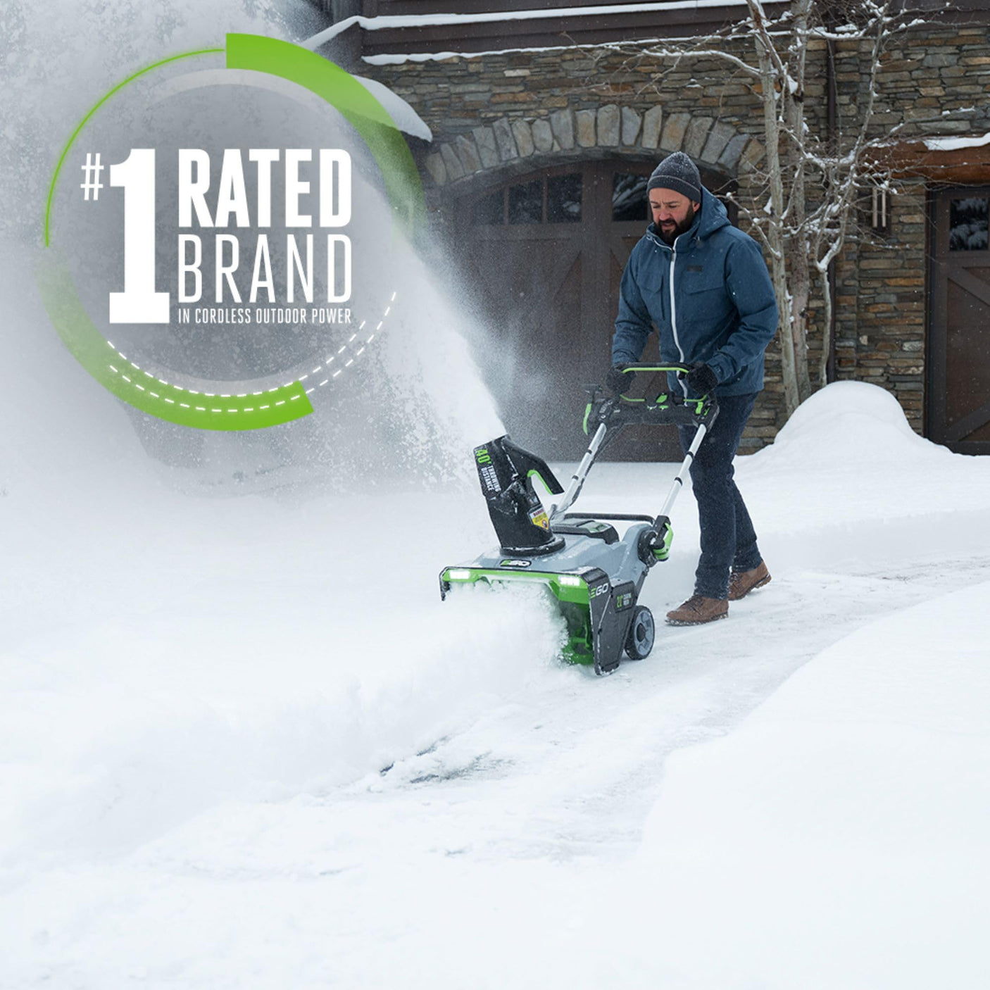 EGO POWER+ 24" Electric Snow Blower, Cordless Self-Propelled 2-Stage, Includes (2) 56 V 7.5Ah Batteries and Dual Port Charger - SNT2405