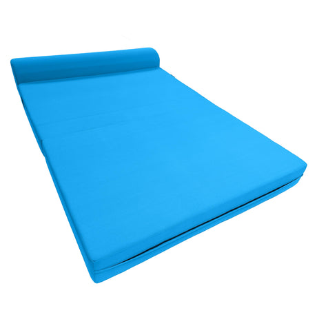 D&D Futon Furniture Sleeper Chair Folding Bed, Studio Sofa Guest Folded Mattress, High Density Foam (70 x 24 x 6, Navy Blue)