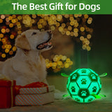 QDAN Premium Dog Toys Balls, Dog Soccer Ball with Straps, Dog Birthday Gifts, Herding Ball, Durable Balls for Small Medium Pet, Puppy Outdoor Toy, Pet Training Soccer Ball, World Cup Soccer (6 Inch)