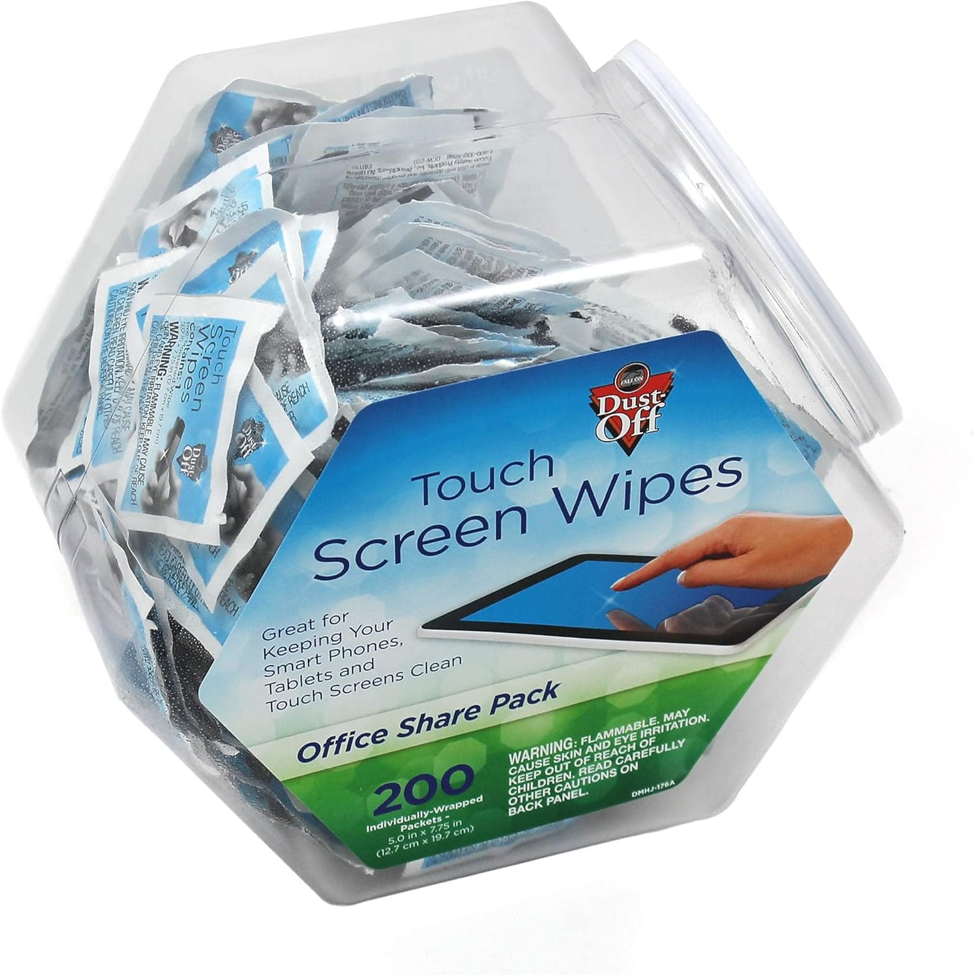 Falcon Dust-Off Touch Screen Wipes, Office Share Pack, 200/Pack (DMHJ)