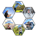 NEW-Vi Fishing Umbrella Hat Folding Adjustable Sun Rain Cap, 37.4”Oversize Hands Free Umbrellas, 7-Ribs Anti-UV Waterproof Headwear for Fishing Gardening Golf Sunshade Outdoor