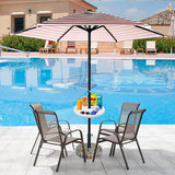 AMMSUN 13" Beach Umbrella Table Tray for Beach, Patio, Garden, Swimming Pool with Cup Holders, Snack Compartments Teal