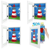 Golden State Art, 10x12.5 Kids Art Frames, Front-Opening Picture Frame Great for Kids Drawings, Artworks, Children Art Projects, Schoolwork, Home or Office (Walnut Set of 2)