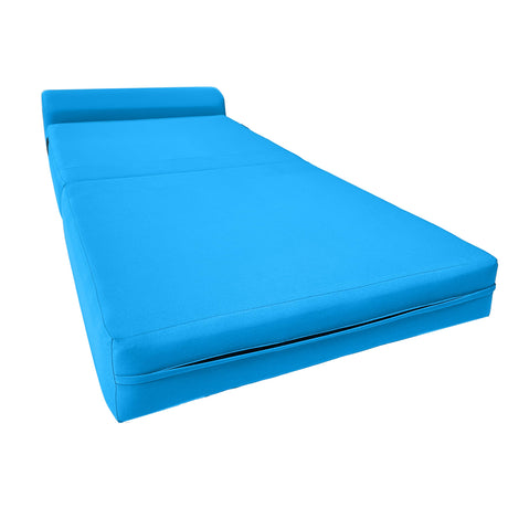 D&D Futon Furniture Sleeper Chair Folding Bed, Studio Sofa Guest Folded Mattress, High Density Foam (70 x 24 x 6, Navy Blue)