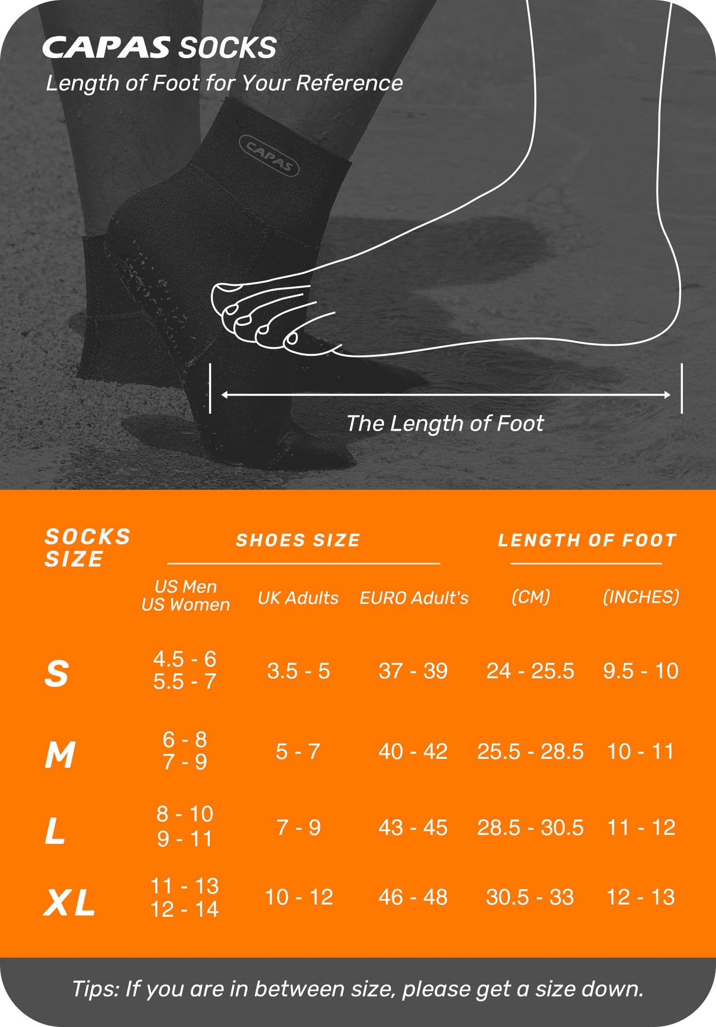 CAPAS 2mm Neoprene Sand Socks, Beach Volleyball Sand Proof Outdoor Socks, Wetsuit Diving Water Socks Keep Warm for Men Women