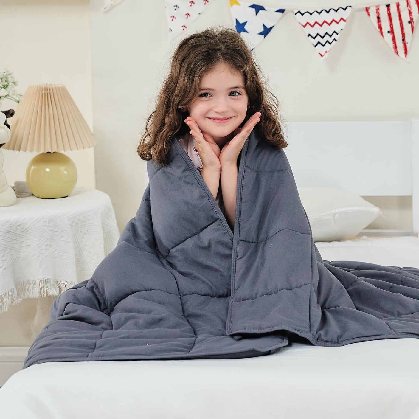 yescool Weighted Blanket for Adults (20 lbs, 60” x 80”, Blue) Cooling Heavy Blanket for Sleeping Perfect for 190-210 lbs, Queen Size Breathable Blanket with Premium Glass Bead, Machine Washable