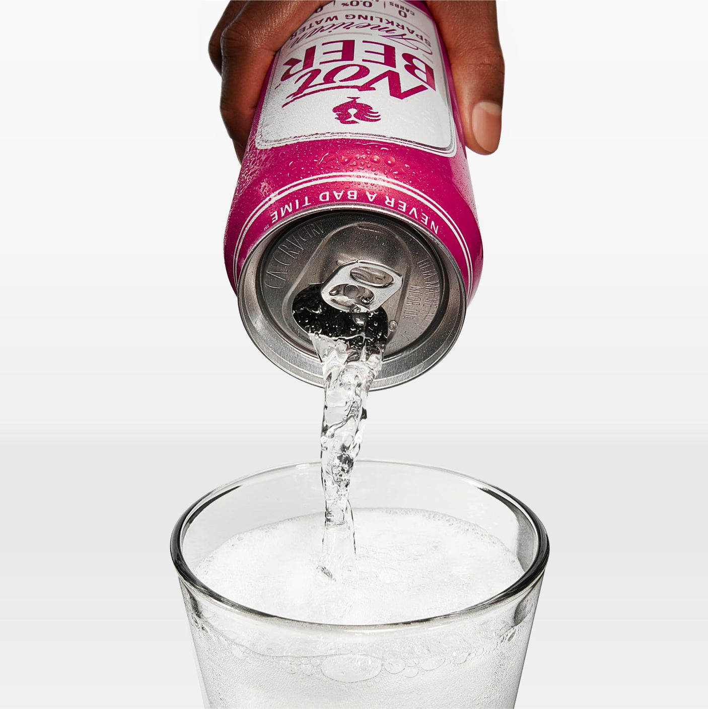 Not Beer American Sparkling Water, Original, 99.9% Pure, Mineral & Electrolyte Blend, Unflavored Carbonated Water, Made in America, Plain Sparkling Water, 16 Oz Tallboy Cans, 8 Pack