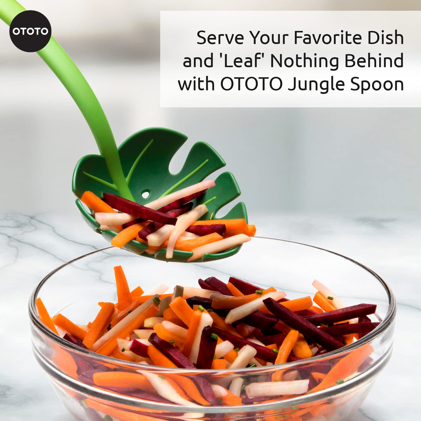 OTOTO Jungle Spoon Monstera Ladle - BPA-Free High Heat Resistant Nylon for Cooking for Nonstick Cookware Kitchen Tools & Utensils, Kitchen Gifts & Gadgets, Cute