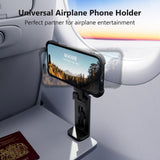 MiiKARE Airplane Travel Essentials Phone Holder, Universal Handsfree Phone Mount for Flying with 360 Degree Rotation, Accessory for Airplane, Travel Must Haves Phone Stand for Desk, Tray Table