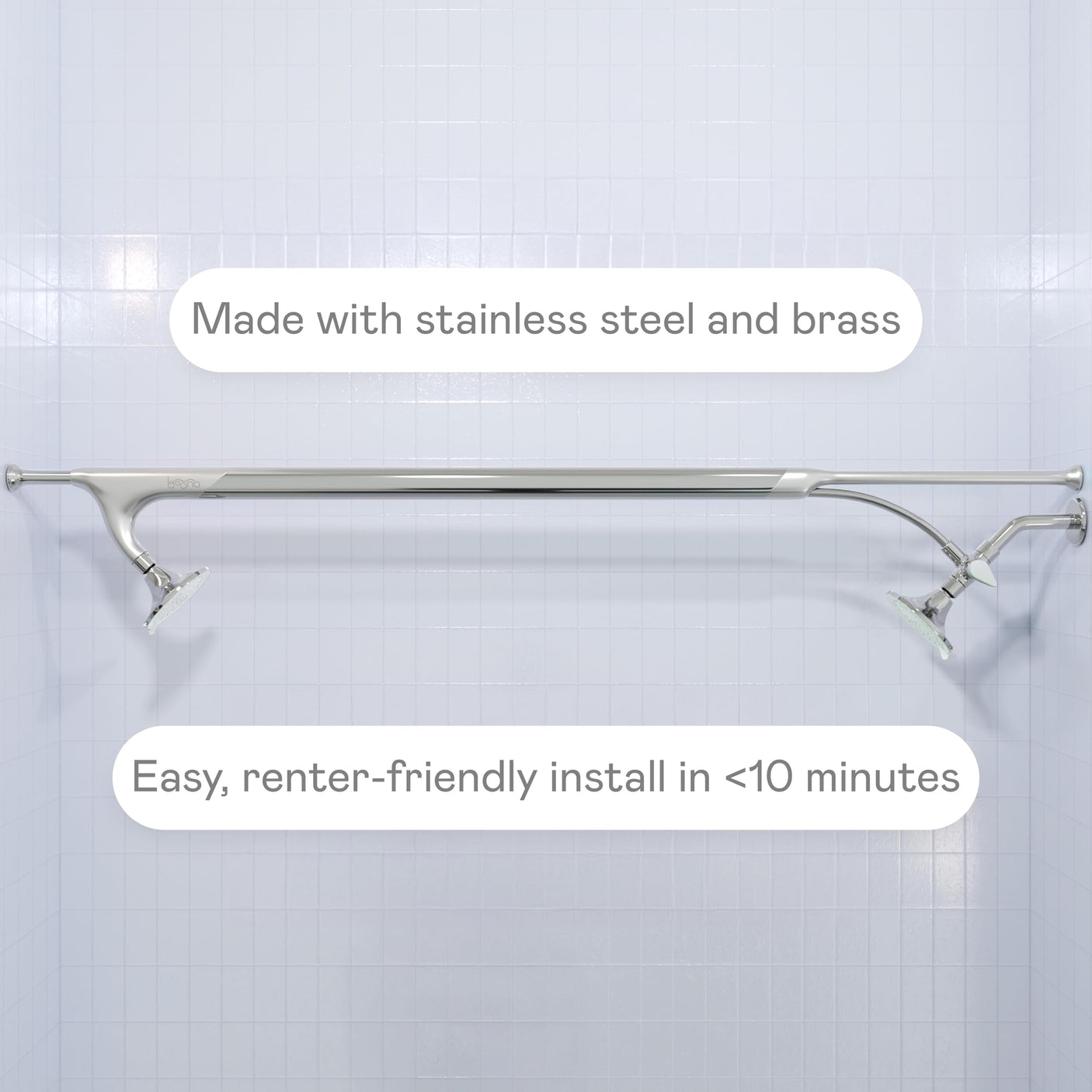 BOONA - The Original Tandem Shower | As Seen On Shark Tank | Double Shower Head for Couples, High Pressure Dual Shower Heads (One Showerhead, Midnight Black)