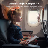MiiKARE Airplane Travel Essentials Phone Holder, Universal Handsfree Phone Mount for Flying with 360 Degree Rotation, Accessory for Airplane, Travel Must Haves Phone Stand for Desk, Tray Table