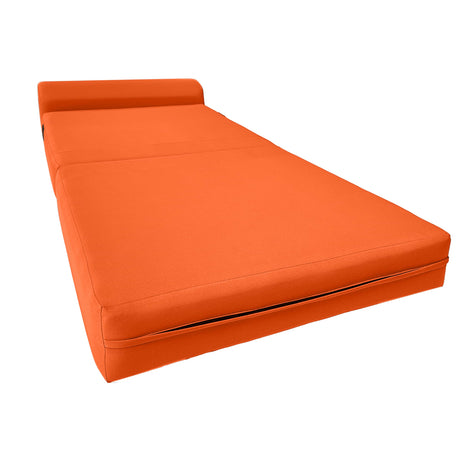 D&D Futon Furniture Sleeper Chair Folding Bed, Studio Sofa Guest Folded Mattress, High Density Foam (70 x 24 x 6, Navy Blue)