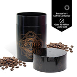 1LB Patented Airtight Multi-use Vacuum Works as Smell Proof Ground Coffee Bean Containers. Black Cap and Body, 1.85-Liter/1.6-Quart