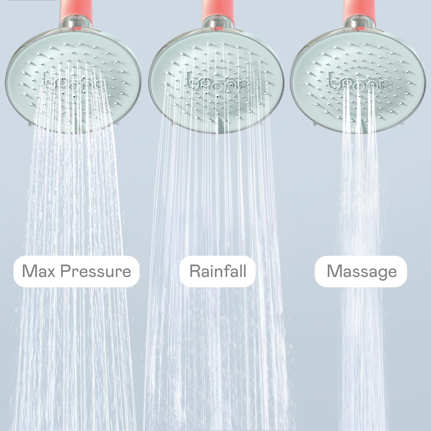 BOONA - The Original Tandem Shower | As Seen On Shark Tank | Double Shower Head for Couples, High Pressure Dual Shower Heads (One Showerhead, Midnight Black)