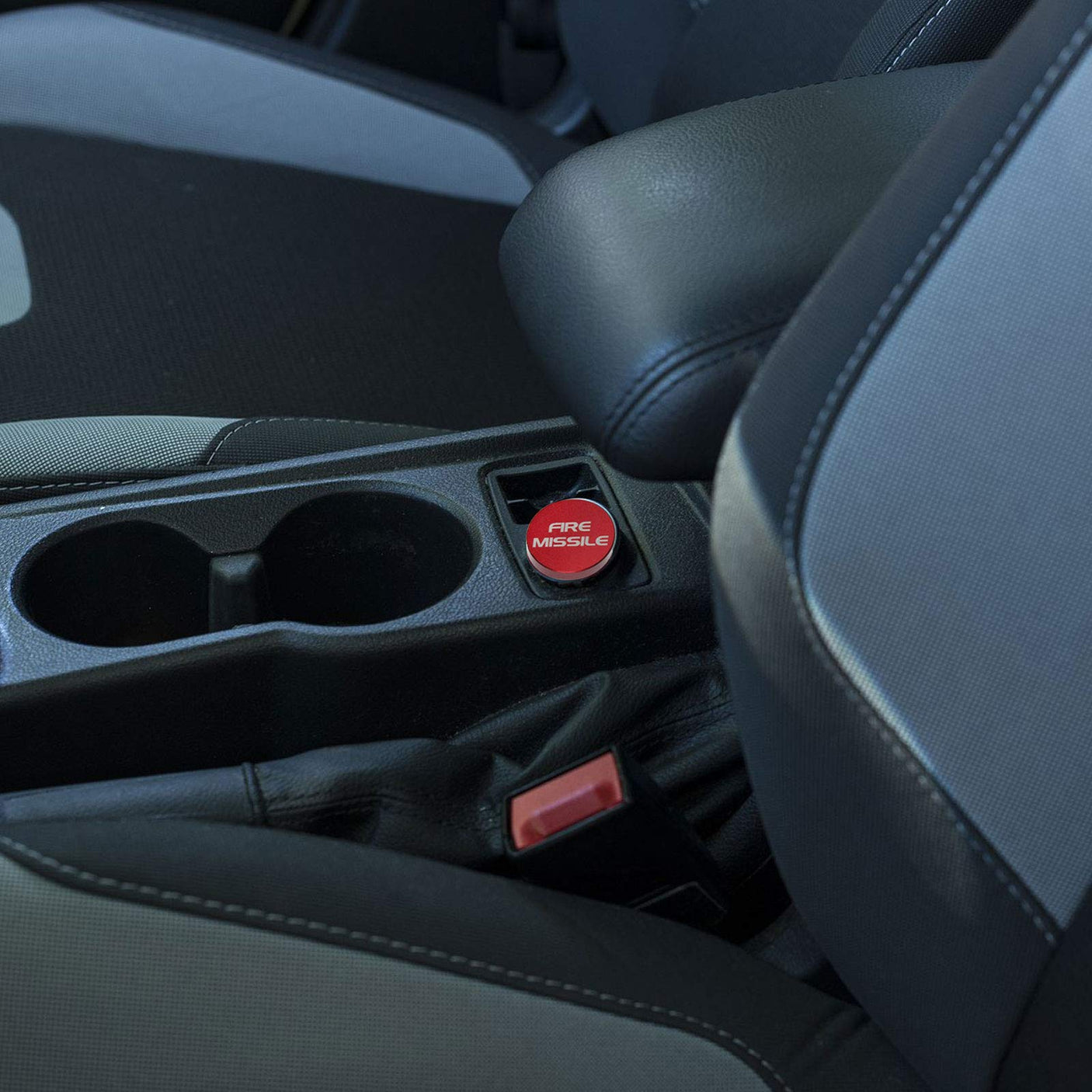 FIRE Missile+Eject Billet Aluminum Cigarette Lighter Plug Cover - Fits All Vehicles with Standard 12 Volt Power Source