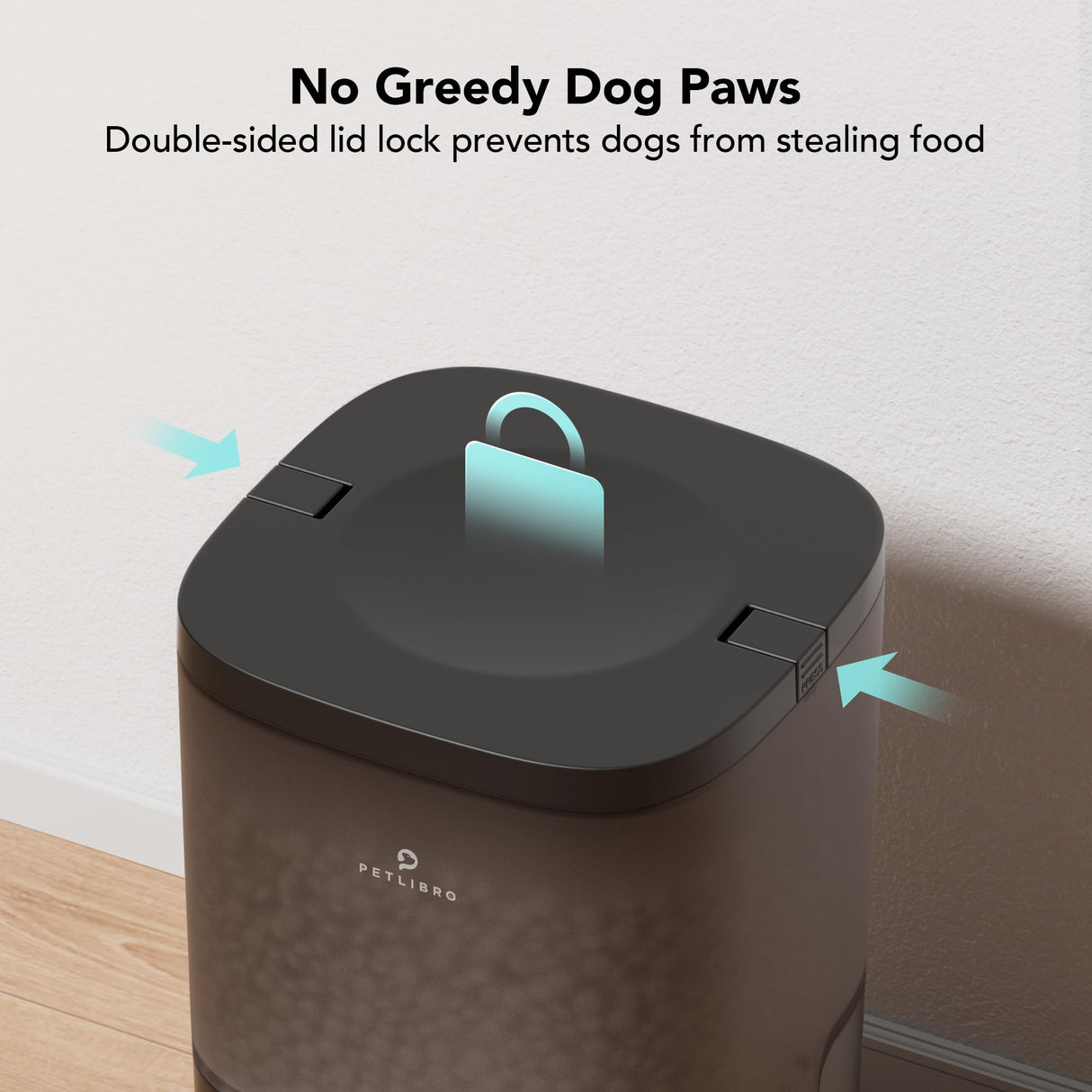 PETLIBRO Automatic Dog Feeder, 6L Dog Food Dispenser with Timer Interactive Voice Recorder, Auto Dog Feeder with Desiccant Bag 1-4 Meals Dry Food, Black Transparent