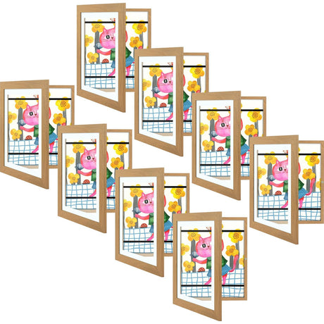 Golden State Art, 10x12.5 Kids Art Frames, Front-Opening Picture Frame Great for Kids Drawings, Artworks, Children Art Projects, Schoolwork, Home or Office (Walnut Set of 2)