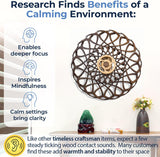 Mindsight Moving Kinetic Wall Art - Wind up to power peaceful motion (no battery) - Calming Wall Décor for Living Room, Office, Bedroom, Kitchen - Hand Crafted Wood - Ripple, Canyon Brown