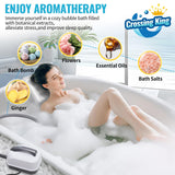 Bubble Bath Mat Tub Spa Massager, Portable Spa Bubble Bath Massager with Upgraded Powerful Suction Cup, Electric Air Pump, Pillow and Remote Control for Relaxation 45 * 17in (Grey)