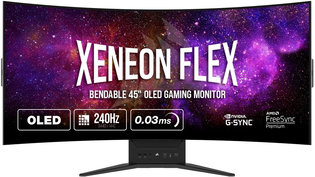 Corsair 45-Inch 240Hz OLED Gaming Monitor - 3440x1440, 0.03ms Response, G-SYNC/FreeSync Compatible