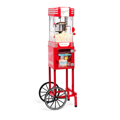 Nostalgia Popcorn Maker Machine - Professional Cart With 2.5 Oz Kettle Makes Up to 10 Cups - Vintage Popcorn Machine Movie Theater Style - Red