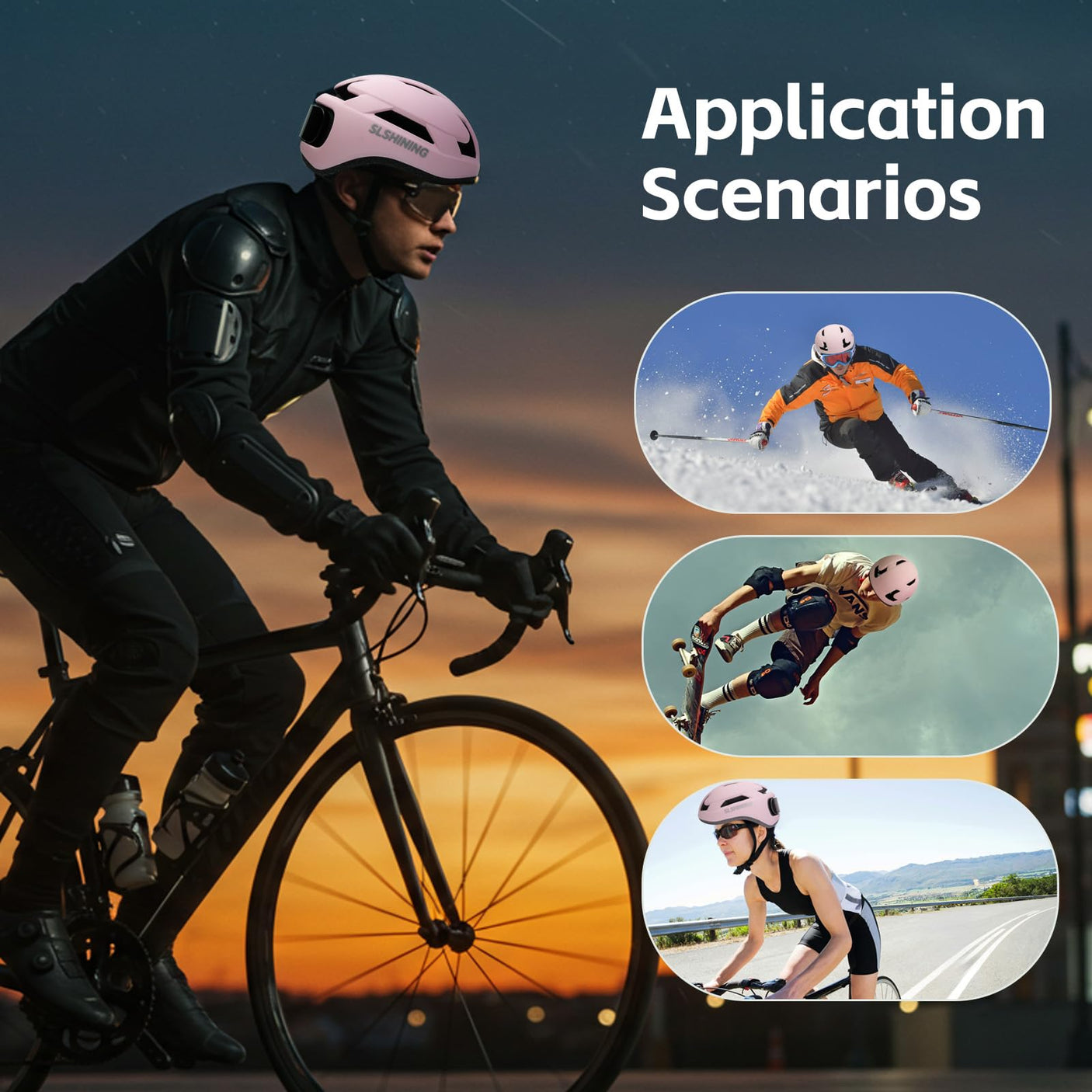 Smart Bike Helmet with Light: Bicycle Helmets for Adult Teens for Mountain & Road Cycling Electric Scooter Skateboard Skating