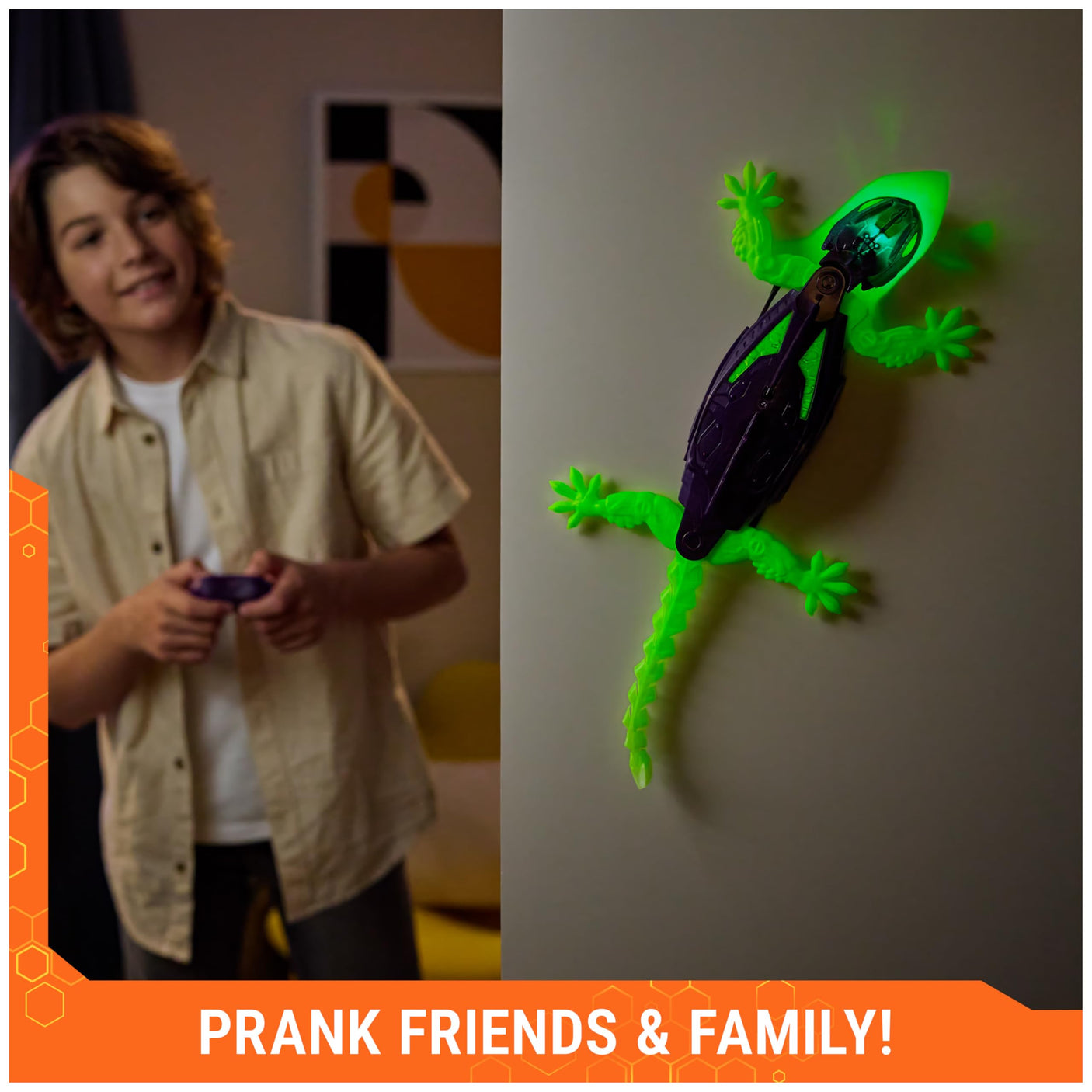 HEX BOTS Wall Crawler Gecko, Rechargeable Remote Control Robot Kids Toys, Climbs up Walls, RC Robot Toys for Boys & Girls Ages 4 & Up