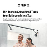 BOONA - The Original Tandem Shower | As Seen On Shark Tank | Double Shower Head for Couples, High Pressure Dual Shower Heads (One Showerhead, Midnight Black)