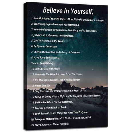 Inspirational Office Wall Decor Motivational Discipline Noun Canvas Wall Art Posters Prints Entrepreneur Quote Wall Picture Paintings Artwork Home Bedroom Framed Ready to Hang[12''W X 18''H]