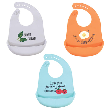 Hudson Baby Unisex Baby Silicone Bibs, Perfect Gentlemen, One Size