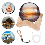 Memory Sphere Lamp - Memory Orb Video Crystal Ball,Ultrasound Baby Heartbeat, Or Family Moments Keepsake USB Rechargeable Led Glass Memory Sphere Gift (White)