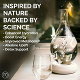 MAYU Swirl Carafe | Hand-Blown Glass – Enhances Oxygenation & Taste, Creates Structured Water w/Natural Swirl, BPA-Free Lid, Ideal as Bedside Carafe & Filter Pitcher Alternative | 51 oz (Earth Base)